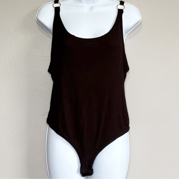 Free People Intimately Ribbed Sleeveless Body Suit Black Womens Medium - Picture 1 of 7